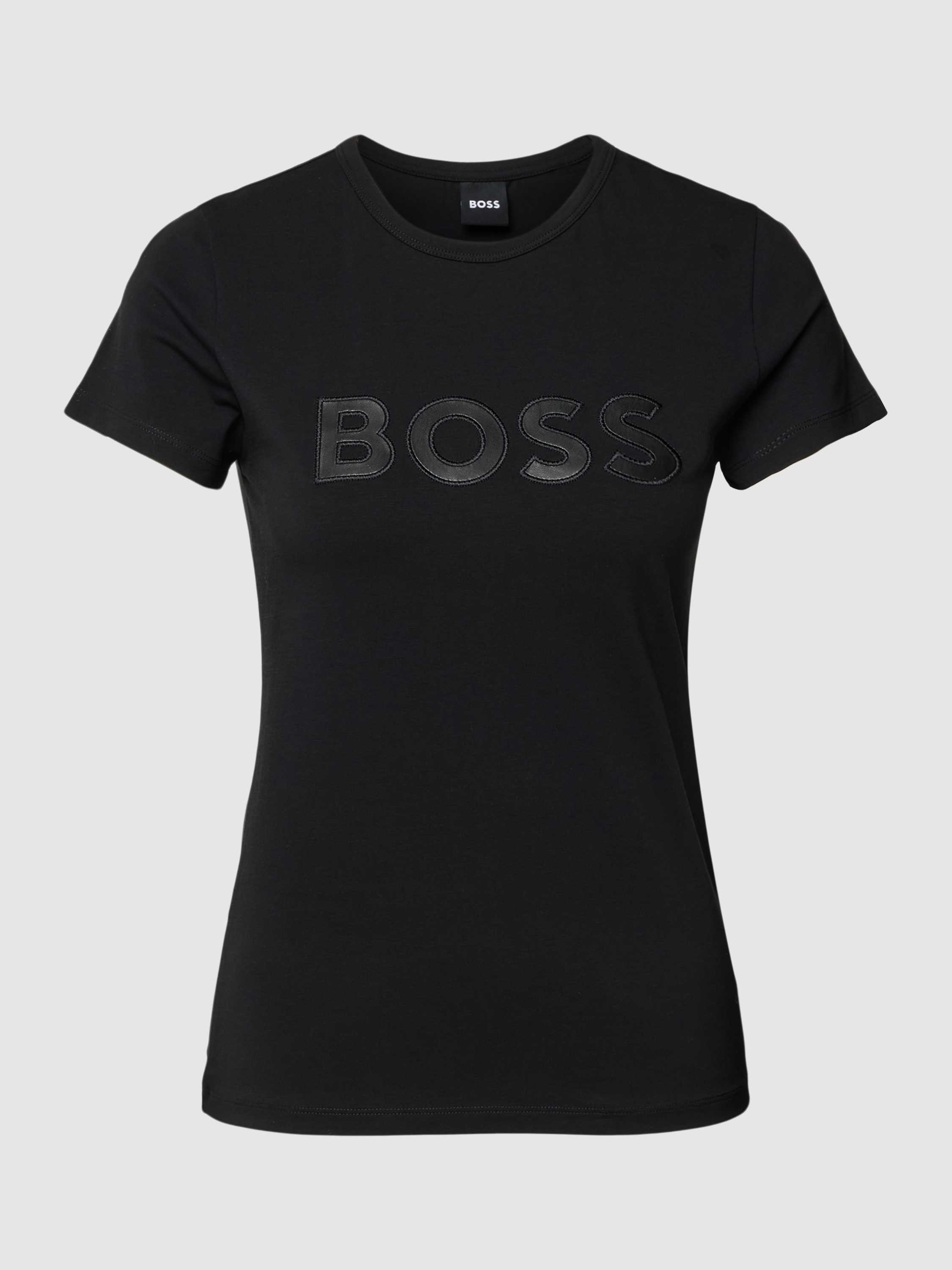 BOSS Black Women T-shirt met logodetail model 'Eventsa'