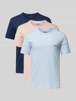 HUGO Regular fit T-shirt met labelprint in een set van 3 stuks