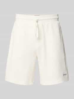 HUGO Regular fit sweatshorts met structuurmotief model 'Austin'