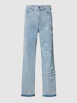 Karl Kani Jeans in destroyed-look met labelstitching