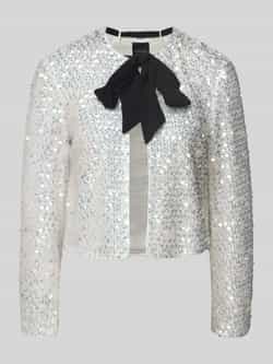 Marc Cain Regular fit blazer met pailletten en strik