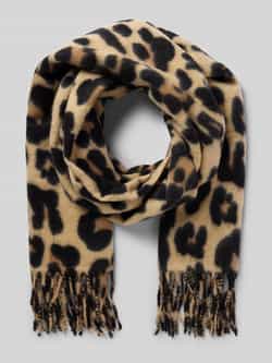 Kurt Beines Sjaal in animallook met franjes model 'XXL Leo'
