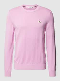 Lacoste Crew Neck Sweater met Iconisch Logo Pink Heren