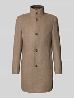 Boss Slim fit lange wollen jas met visgraatmotief model 'HYDE'
