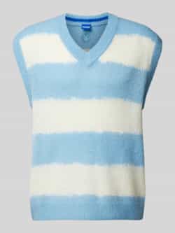 Hugo Blue Spencer van viscose met V-hals model 'Septune'