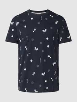 S.Oliver regular fit T-shirt met all over print marine