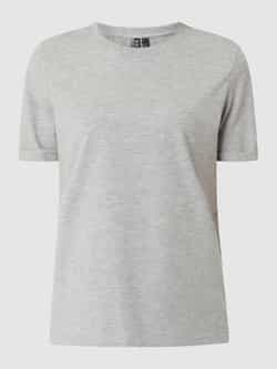 Pieces T-shirt met vaste mouwomslagen