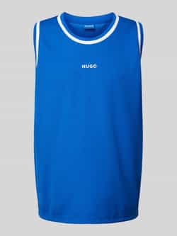 Hugo Blue Tanktop met labelprint model 'Naximos'