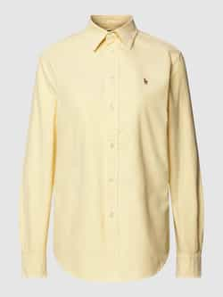 Ralph Lauren Relaxed Fit Oxford Overhemd met Pony Logo Yellow Dames