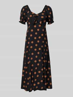 Apricot Midi-jurk van viscose met pofmouwen