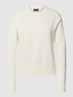 Polo Ralph Lauren Katoenen Crew-Neck Sweater met Zijsplitten White Dames