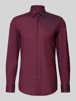 Boss Slim fit zakelijk overhemd in tweekleurig twill model 'HANK'