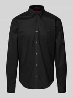 Hugo Boss Gedefinieerde Pasvorm Zwarte Overhemd Black Heren