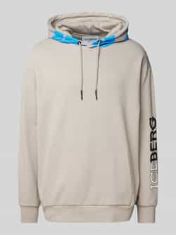 Iceberg Hoodie met labelprint en kangoeroezak