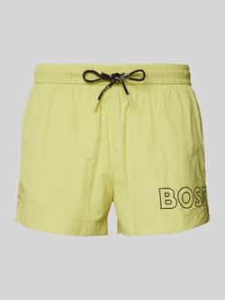 Boss Relaxed fit zwembroek met labelprint model 'Mooneye'
