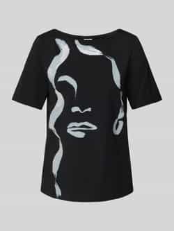 S.Oliver BLACK LABEL Regular fit T-shirt van katoenmix met glitterdetails