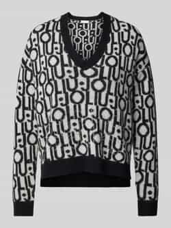 Liu Jo White Gebreide pullover van alpacamix met logomotief