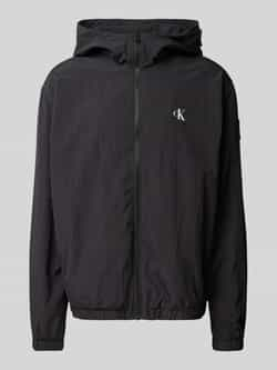 Calvin Klein Jeans Zwarte Windbreaker Jas met Capuchon Black Heren