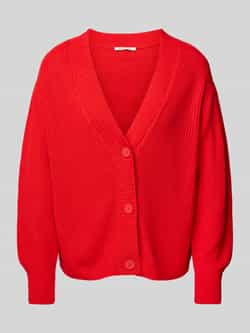 Tom Tailor Denim Regular fit gebreid jack van katoenmix met V-hals