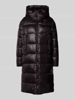 Blauer Lange Parka met geruit motief Black Dames