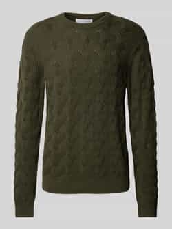 Selected Homme Gebreide pullover met structuurmotief model 'CALLIS'