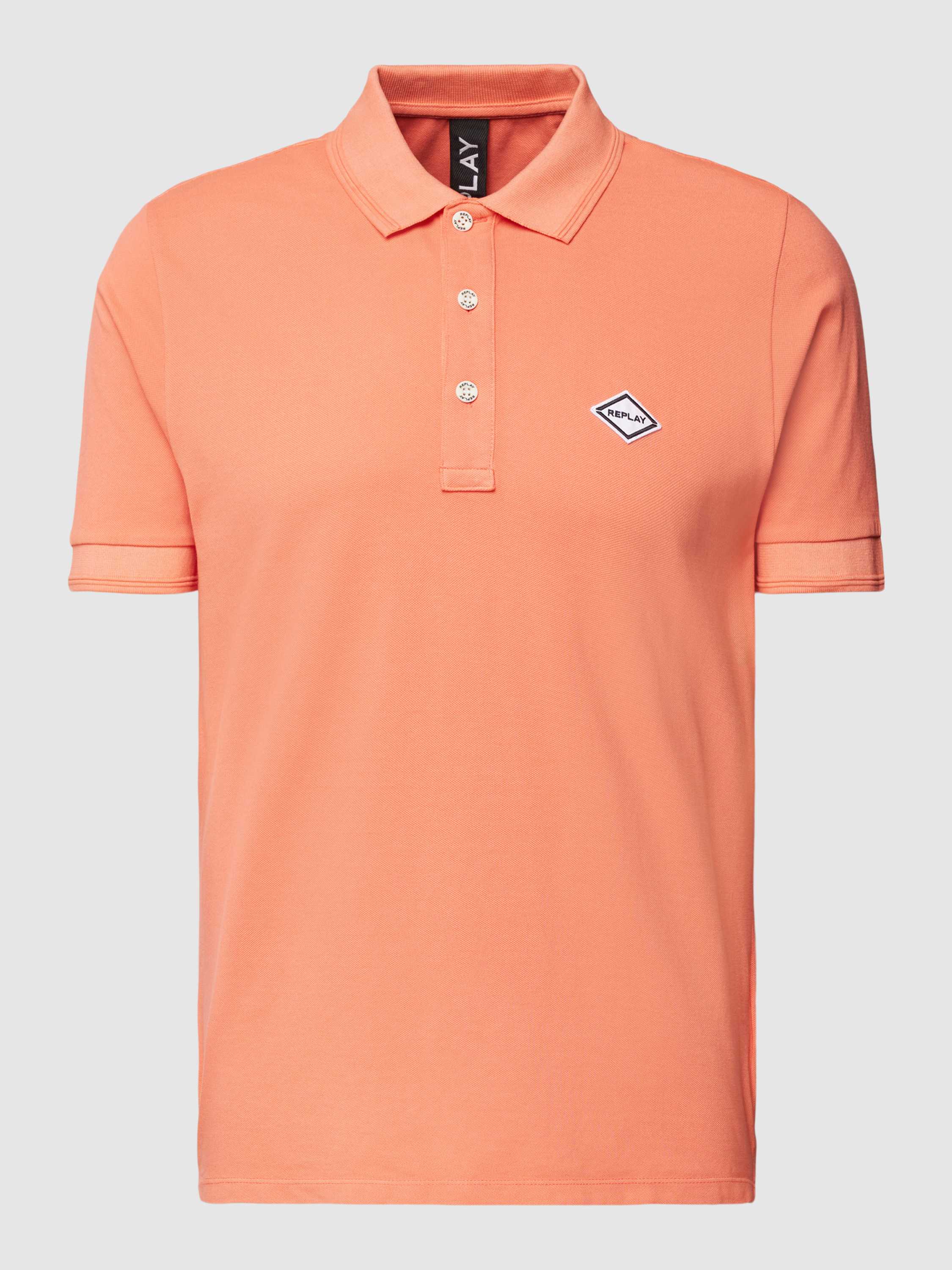 REPLAY polo met logo 051 coral pink