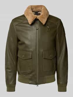 Blauer Usa Leren jack met klepzakken model 'CHEITON'