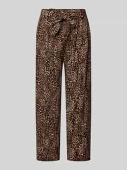 ZABAIONE Regular fit stoffen broek met strikceintuur model 'Is44a'