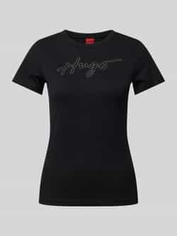 HUGO T-shirt met strass-steentjes model 'Deloris'