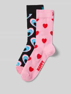 Happy Socks Sokken met labelopschrift in een set van 2 paar model 'Valentine s Gift'