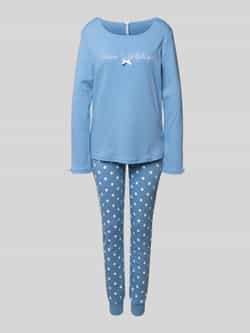 LOUIS & LOUISA Regular fit pyjama met sierstrik model 'Meine Wohlfühlzeit'