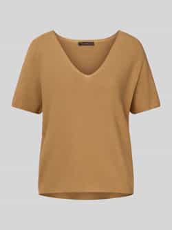 Gebreid shirt met V-hals