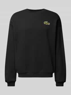 Lacoste Zwarte Sweatshirt met Krokodillenbadge Black Unisex