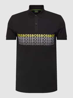 BOSS Green Poloshirt met labelstitching model 'Pavel'