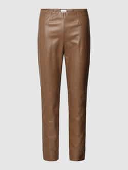Seductive Faux Leather Pull-On Pants Sabrina Brown Dames