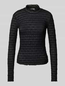 Kaffe Elegante longsleeve top met gekrulde randen Black Dames