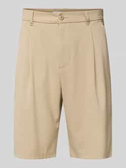 REVIEW Korte tailored fit broek met bandplooien