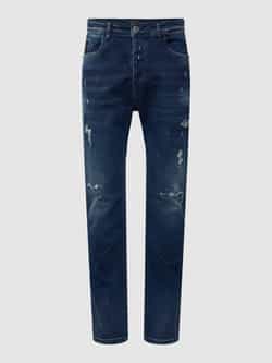 ELIAS RUMELIS Comfort fit mid rise jeans in destroyed-look model 'ZAVEN'