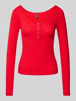 Pieces Slim fit shirt met lange mouwen en katoen model 'KITTEN'