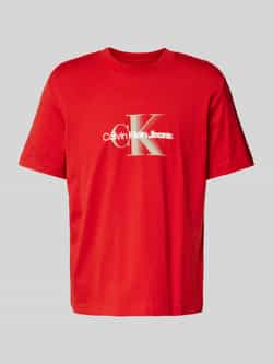 Calvin Klein Jeans T-shirt met labelprint en ronde hals