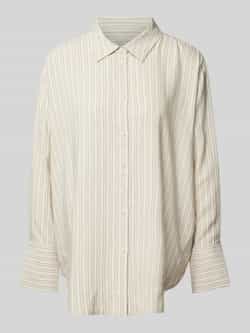 ARMEDANGELS Gestreept Linnen Overhemd Losse-Pasvorm Stijl Beige Dames