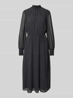 Jake*s Collection Midi-jurk met opstaande kraag met ruches