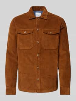 Jack & jones Regular fit ribcordoverhemd met paspelzakken op de borst model 'EDDIE'