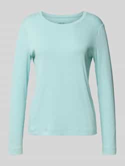 Marc Cain Shirt met lange mouwen en geribde ronde hals
