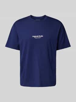 JACK & JONES ORIGINALS regular T-shirt JORVESTERBRO met printopdruk donkerblauw