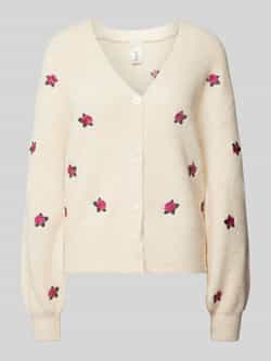 YAS Gebreid jack met knoopsluiting en wol model 'FLEUR'