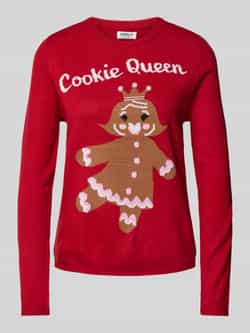 Only Regular fit kersttrui met peperkoekmotief model 'XMAS GINGERBREAD'