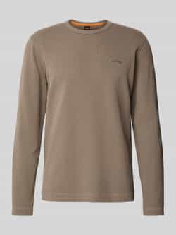 Boss Orange Shirt met lange mouwen en labelstitching model 'Tempesto'