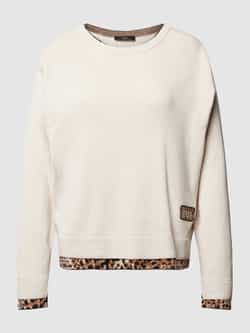 Oui Gebreide pullover met labelpatch