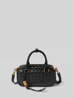 Seidenfelt Handtas in gevlochten look model 'KINNA BOWLING BAG'